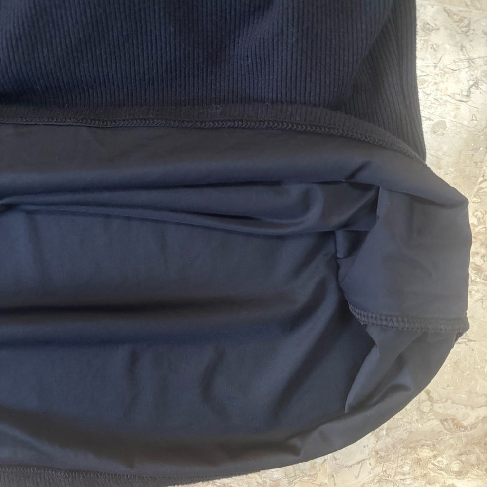 Soma Body Rib Crew Neck 3/4 Sleeve Tee w/ Interior Bra Black Size M - Picture 4 of 9